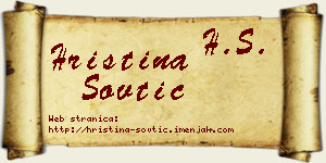 Hristina Sovtić vizit kartica